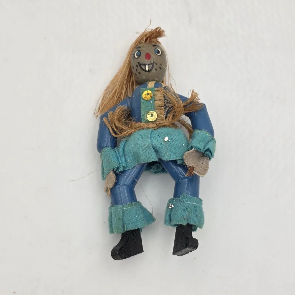 VTG Kurt Adler Wizard Of Oz Christmas Ornaments Dorothy Scarecrow Lion Wood READ